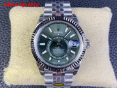 Rolex Sky Dweller Oyster 42mm Oystersteel and White Gold and Green Replica