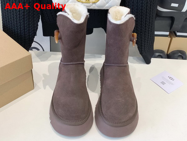 UGG Bailey Horn Buckle Snow Boot in Chocolate Sheepskin Replica