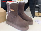 UGG Bailey Horn Buckle Snow Boot in Chocolate Sheepskin Replica