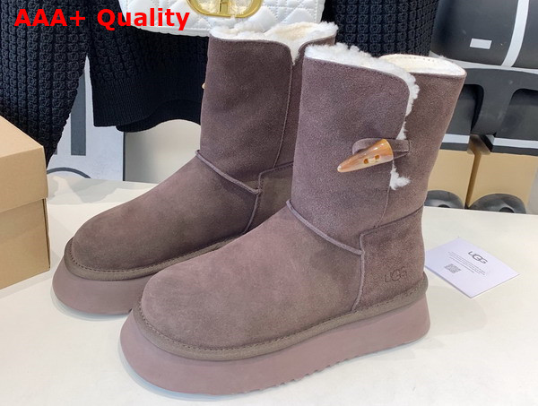 UGG Bailey Horn Buckle Snow Boot in Chocolate Sheepskin Replica