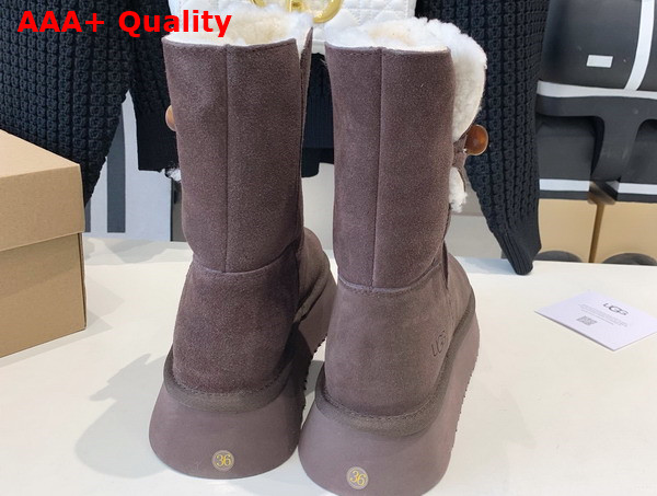 UGG Bailey Horn Buckle Snow Boot in Chocolate Sheepskin Replica