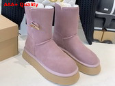 UGG Bailey Horn Buckle Snow Boot in Pink Sheepskin Replica