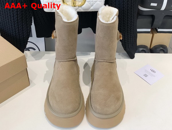 UGG Bailey Horn Buckle Snow Boot in Sand Sheepskin Replica