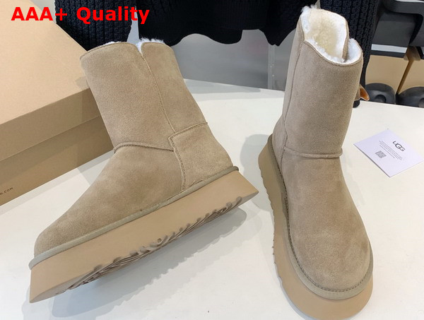 UGG Bailey Horn Buckle Snow Boot in Sand Sheepskin Replica