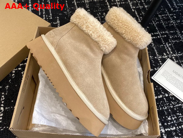 UGG Classic Mini Zipper Boot in Sand Sheepskin Replica