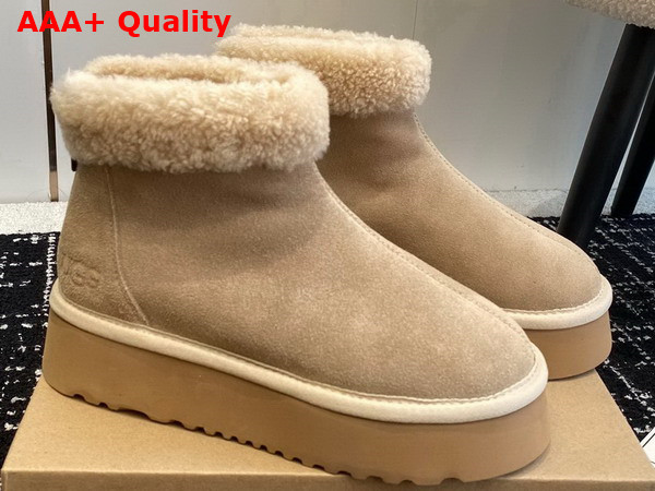 UGG Classic Mini Zipper Boot in Sand Sheepskin Replica