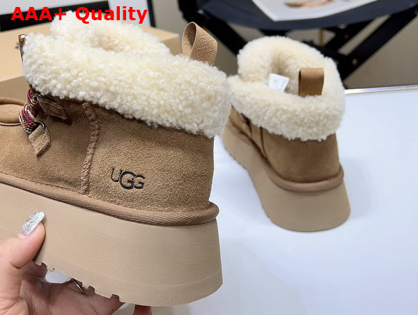 UGG Lace Up Ankle Boot in Chestnut Sheepskin Replica