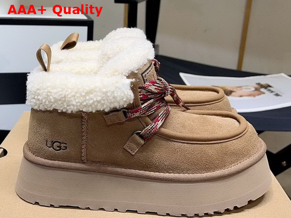 UGG Lace Up Ankle Boot in Chestnut Sheepskin Replica