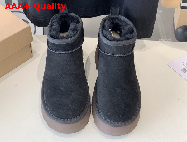 UGG Women Classic Ultra Mini New Heights Boot in Black Replica