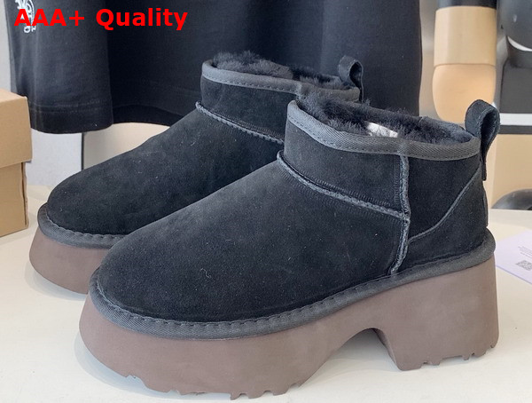 UGG Women Classic Ultra Mini New Heights Boot in Black Replica