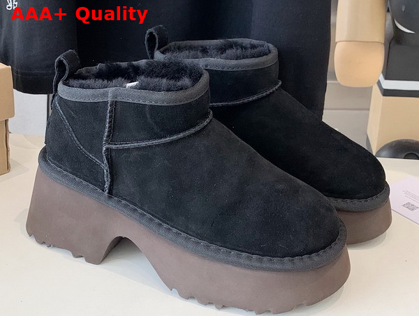 UGG Women Classic Ultra Mini New Heights Boot in Black Replica