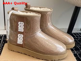 UGG Womens Classic Clear Mini Ankle Boot in Natural Replica