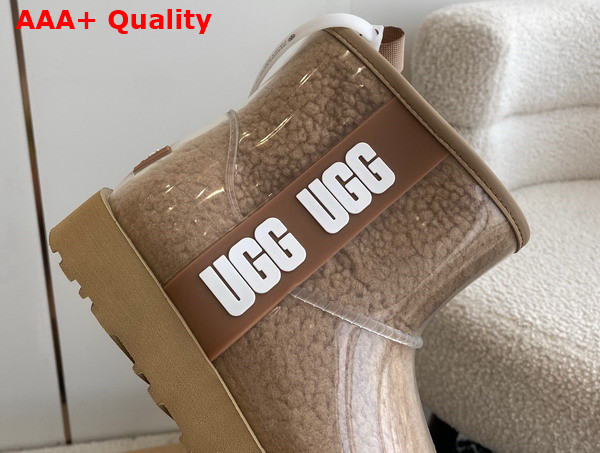 UGG Womens Classic Clear Mini Ankle Boot in Natural Replica