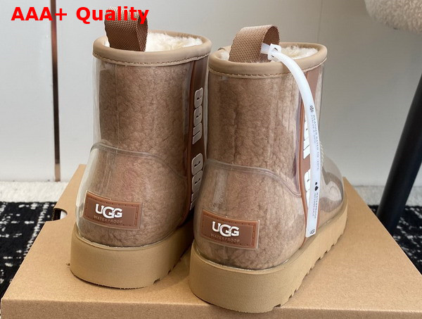 UGG Womens Classic Clear Mini Ankle Boot in Natural Replica