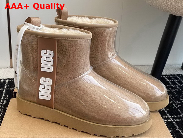 UGG Womens Classic Clear Mini Ankle Boot in Natural Replica