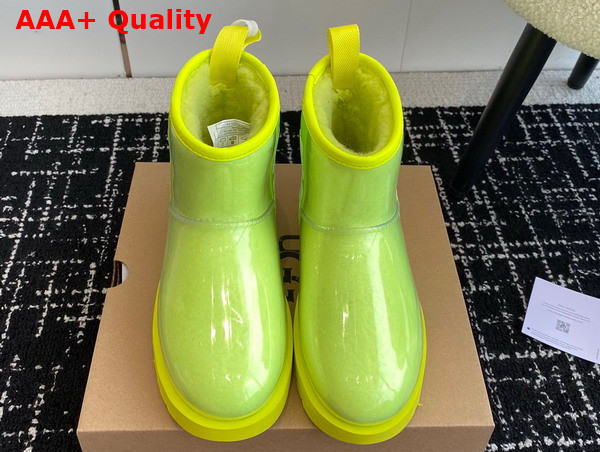 UGG Womens Classic Clear Mini Ankle Boot in Neon Yellow Replica