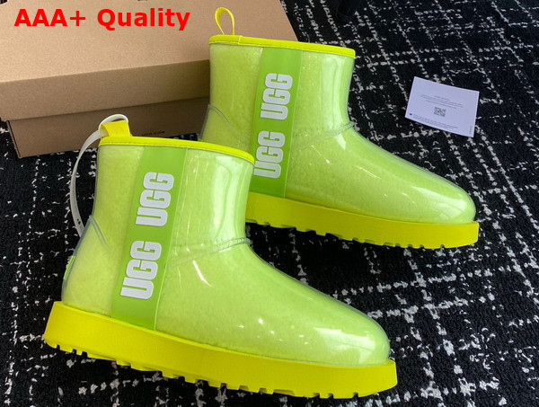 UGG Womens Classic Clear Mini Ankle Boot in Neon Yellow Replica