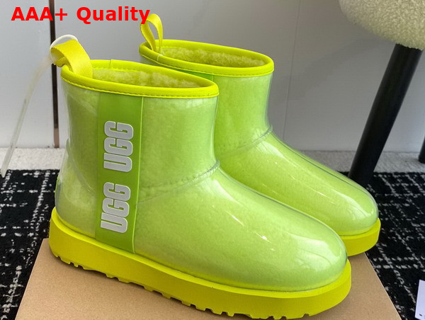 UGG Womens Classic Clear Mini Ankle Boot in Neon Yellow Replica