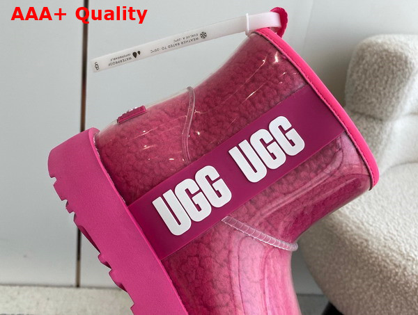 UGG Womens Classic Clear Mini Ankle Boot in Rock Rose Replica