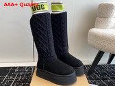 UGG Womens Classic Sweater Letter Tall Boot in Black Replica