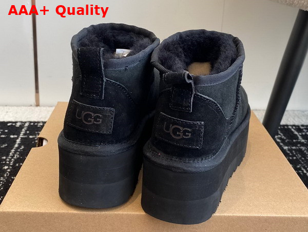 UGG Womens Classic Ultra Mini Platform Fashion Boot in Black Suede Replica