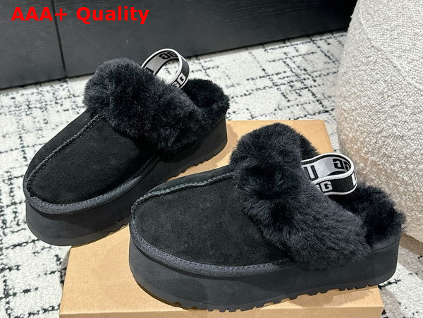 UGG Womens Funkette Slipper in Black Replica