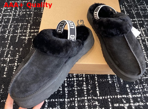 UGG Womens Funkette Slipper in Black Suede Replica