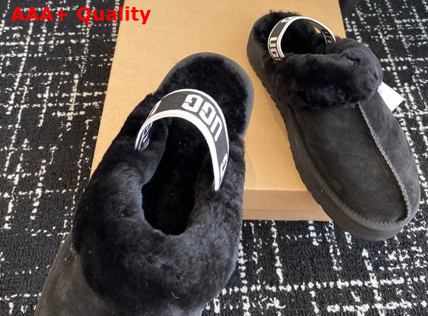 UGG Womens Funkette Slipper in Black Suede Replica