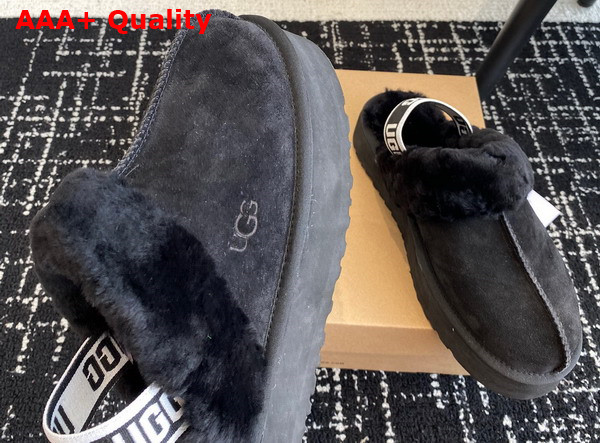 UGG Womens Funkette Slipper in Black Suede Replica