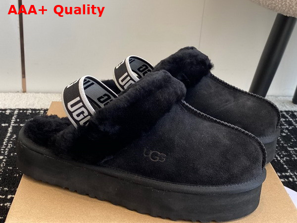 UGG Womens Funkette Slipper in Black Suede Replica