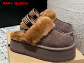 UGG Womens Funkette Slipper in Hickory Replica