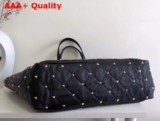 Valentino Boomstud Quilted Leather Tote in Black Nappa Leather Replica