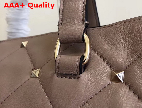 Valentino Boomstud Quilted Leather Tote in Nude Nappa Leather Replica