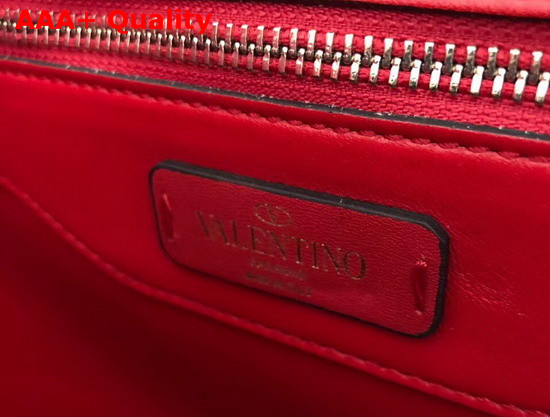 Valentino Boomstud Quilted Leather Tote in Red Nappa Leather Replica