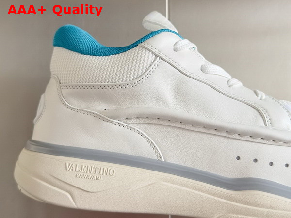 Valentino Calfskin Leather Mid Top Runboot Sneaker White Silver Parrot Replica