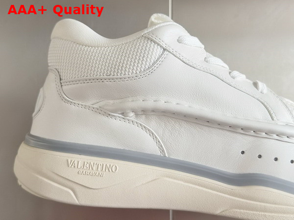 Valentino Calfskin Leather Mid Top Runboot Sneaker in White Replica