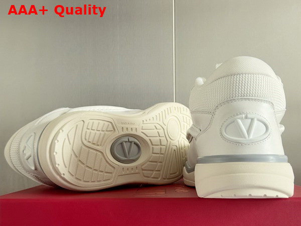 Valentino Calfskin Leather Mid Top Runboot Sneaker in White Replica