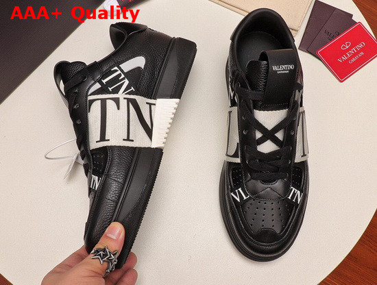 Valentino Calfskin VL7N Sneaker with Bands Black and White Replica