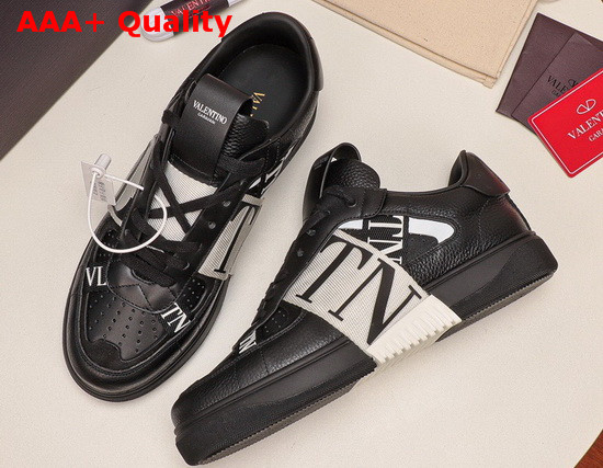 Valentino Calfskin VL7N Sneaker with Bands Black and White Replica