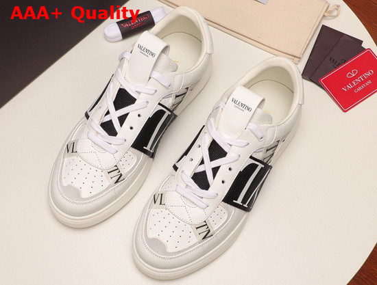 Valentino Calfskin VL7N Sneaker with Bands White and Black Replica