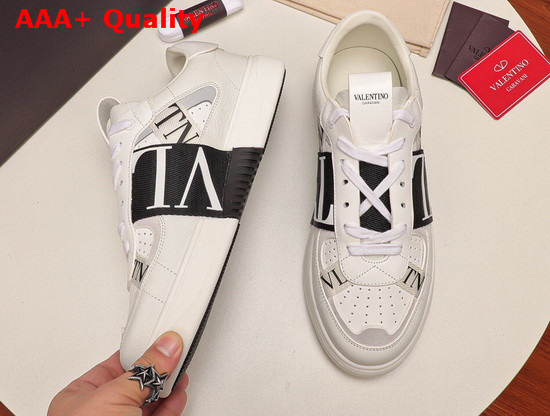 Valentino Calfskin VL7N Sneaker with Bands White and Black Replica