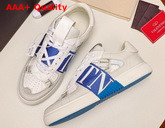 Valentino Calfskin VL7N Sneaker with Bands White and Blue Replica