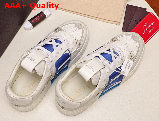 Valentino Calfskin VL7N Sneaker with Bands White and Blue Replica