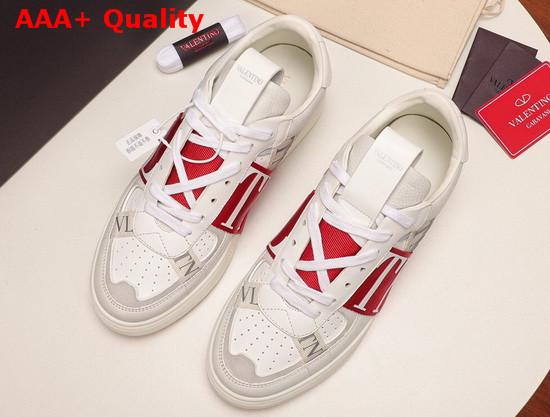 Valentino Calfskin VL7N Sneaker with Bands White and Red Replica