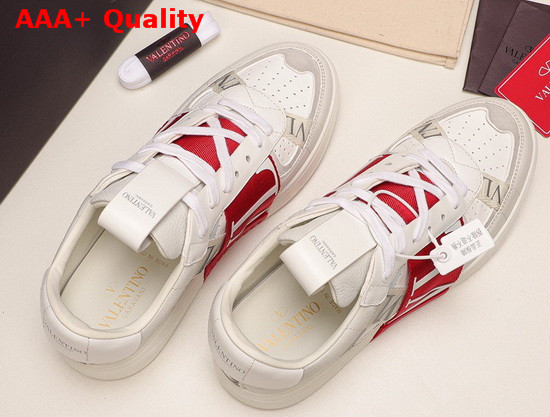 Valentino Calfskin VL7N Sneaker with Bands White and Red Replica