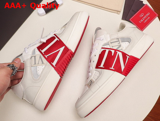 Valentino Calfskin VL7N Sneaker with Bands White and Red Replica