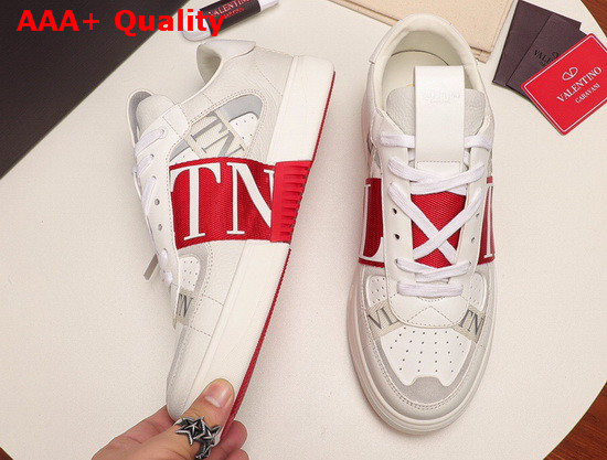 Valentino Calfskin VL7N Sneaker with Bands White and Red Replica