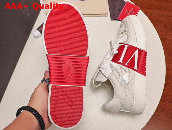 Valentino Calfskin VL7N Sneaker with Bands White and Red Replica