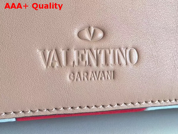 Valentino Demilune Medium Double Handle Bag Suede and Smooth Calfskin Pink Replica