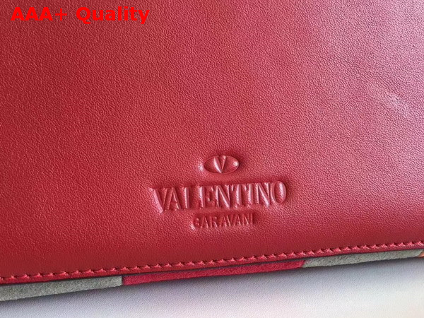 Valentino Demilune Medium Double Handle Bag Suede and Smooth Calfskin Ruby Replica